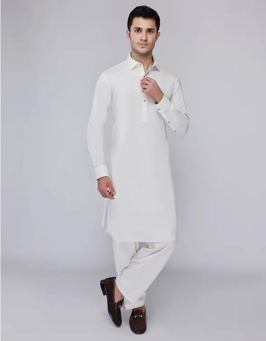 Pearl White Kurta Shalwar- Summer Collection | Best Quality Wash n Wear